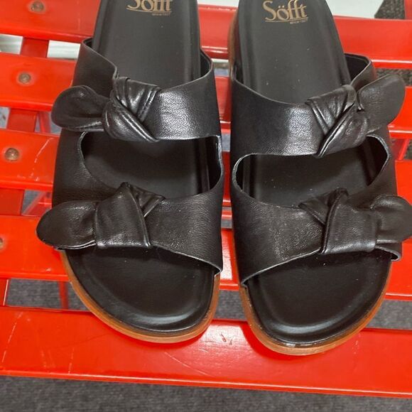 Sofft Leather Bow Strapps Upper Slip On Sanda - Picture 4 of 7